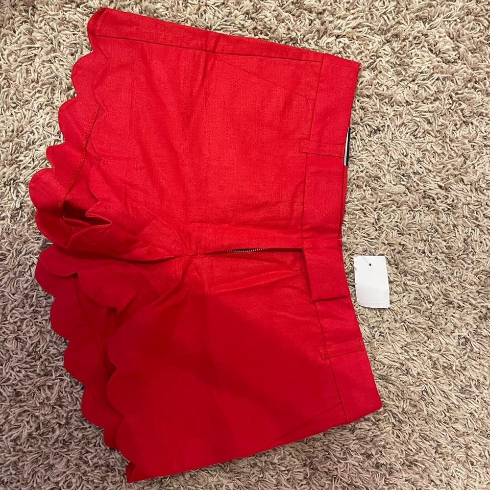 J.Crew Red Scalloped Shorts